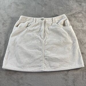 Y2K ESPRIT Corduroy Mini Skirt 13/14 Cream Low Rise Cotton Indie Coastal Grandma